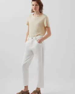Femme Comptoir des Cotonniers Amandine - T-Shirt Col Rond En Lin