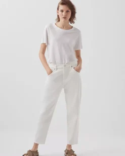 Femme Comptoir des Cotonniers Amandine - T-Shirt Col Rond En Lin