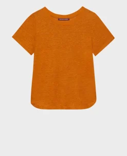 Femme Comptoir des Cotonniers Amandine - T-Shirt Col Rond En Lin