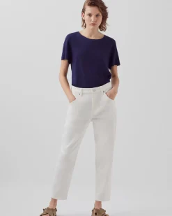 Femme Comptoir des Cotonniers Amandine - T-Shirt Col Rond En Lin