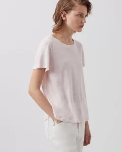 Femme Comptoir des Cotonniers Amandine - T-Shirt Col Rond En Lin