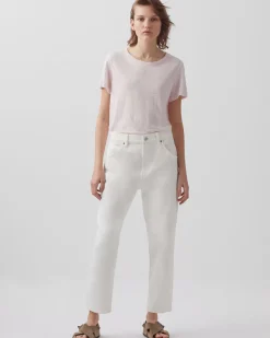 Femme Comptoir des Cotonniers Amandine - T-Shirt Col Rond En Lin