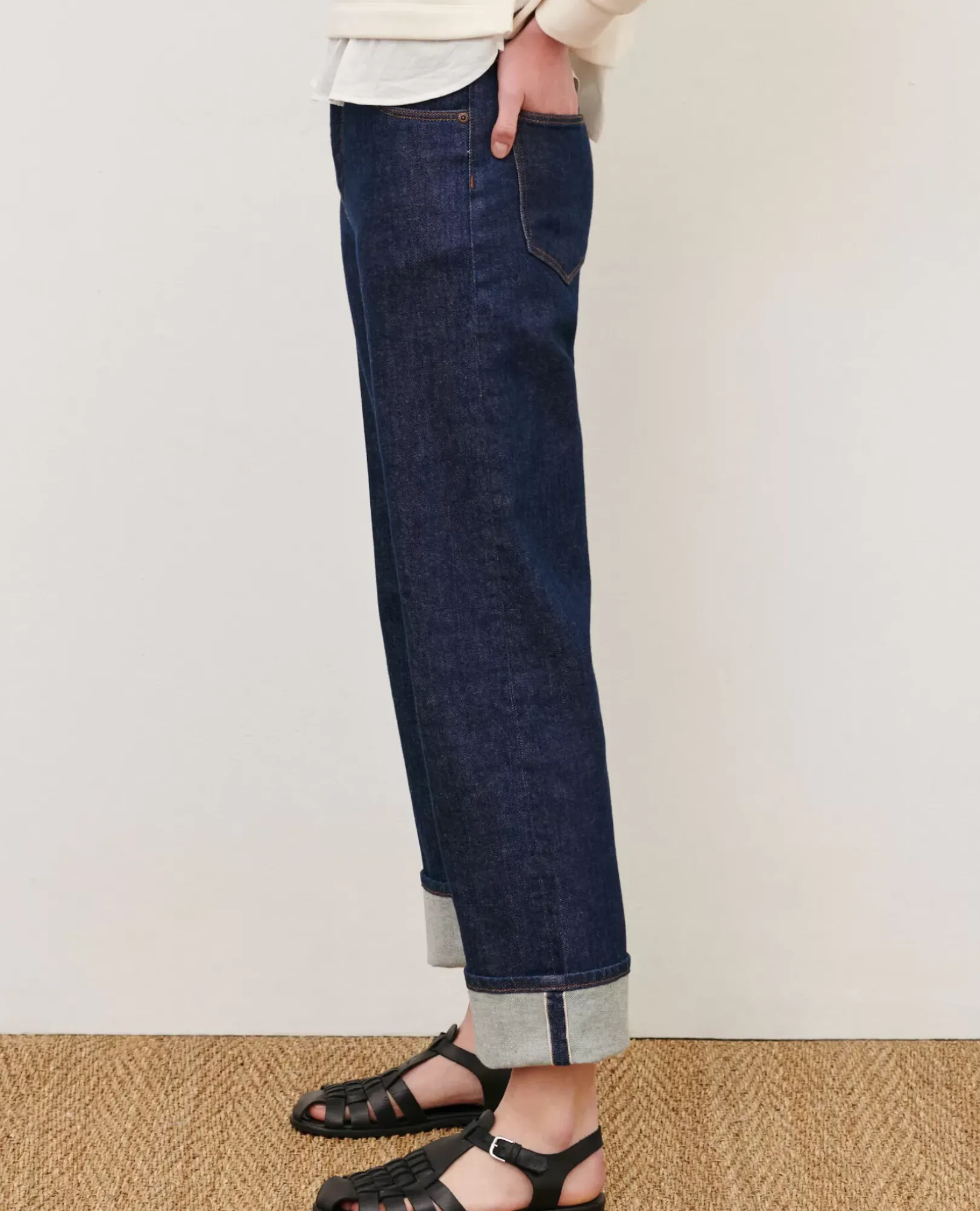 Femme Comptoir des Cotonniers Ava - Jean Straight Selvedge