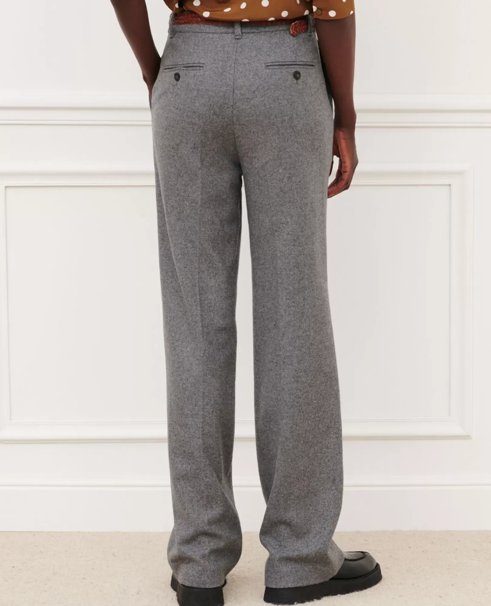 Femme Comptoir des Cotonniers Blandine - Pantalon Droit En Flanelle