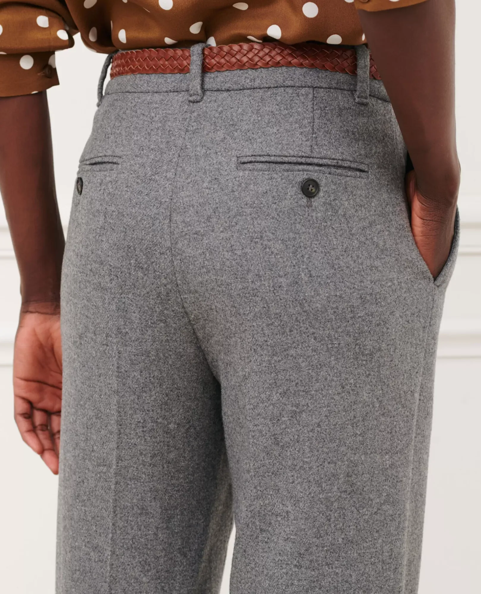 Femme Comptoir des Cotonniers Blandine - Pantalon Droit En Flanelle