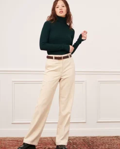 Femme Comptoir des Cotonniers Blandine - Pantalon Droit En Velours Cotele
