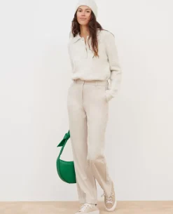 Femme Comptoir des Cotonniers Blandine - Pantalon Droit En Flanelle