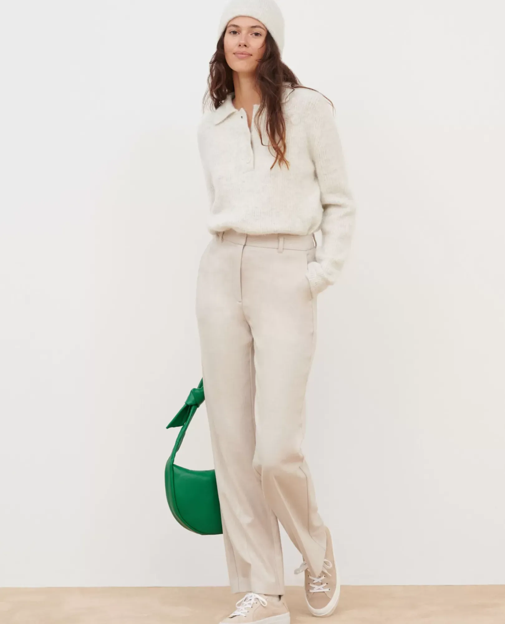 Femme Comptoir des Cotonniers Blandine - Pantalon Droit En Flanelle