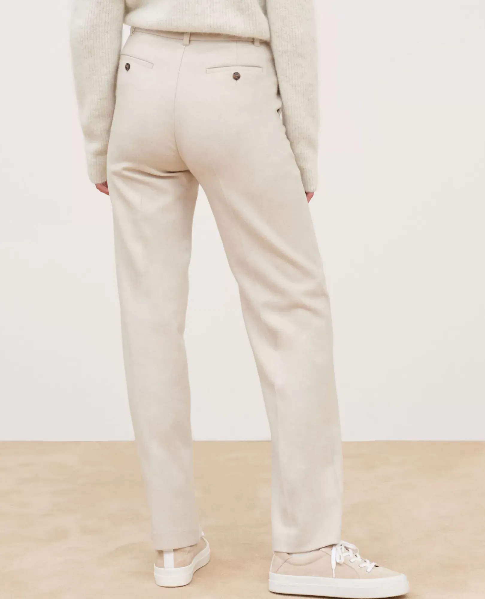 Femme Comptoir des Cotonniers Blandine - Pantalon Droit En Flanelle