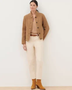 Femme Comptoir des Cotonniers Blouson Court En Laine Melangee