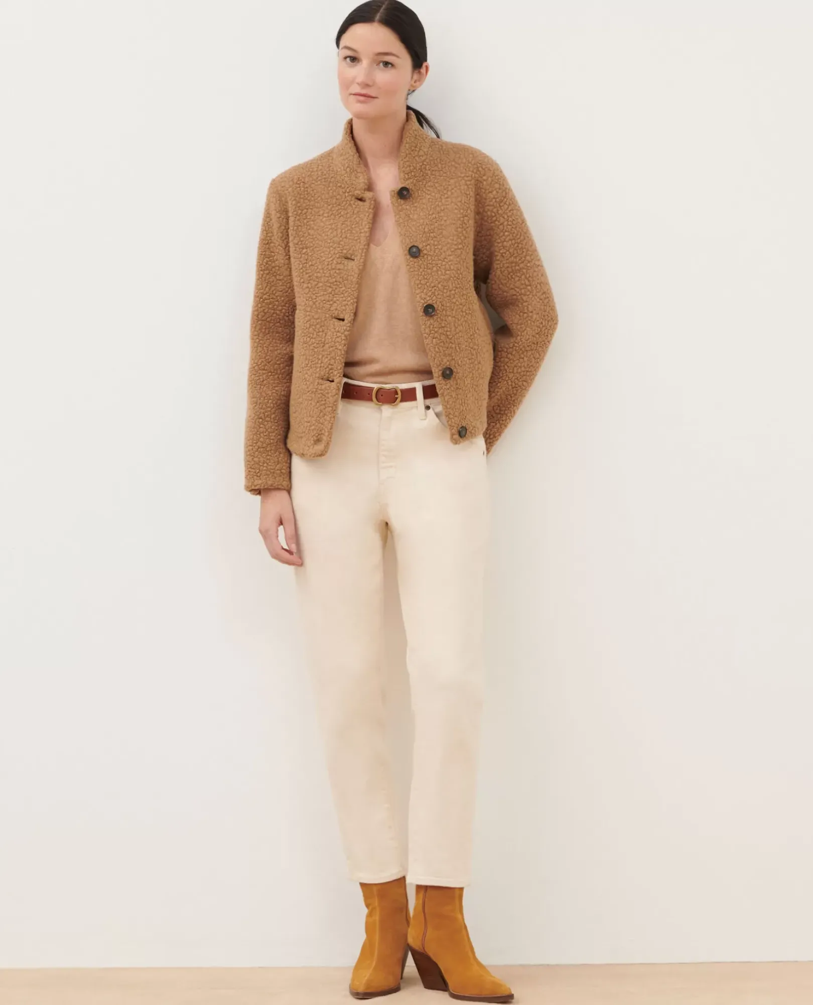 Femme Comptoir des Cotonniers Blouson Court En Laine Melangee