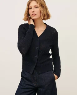 Femme Comptoir des Cotonniers Cardigan Ajoure En Coton