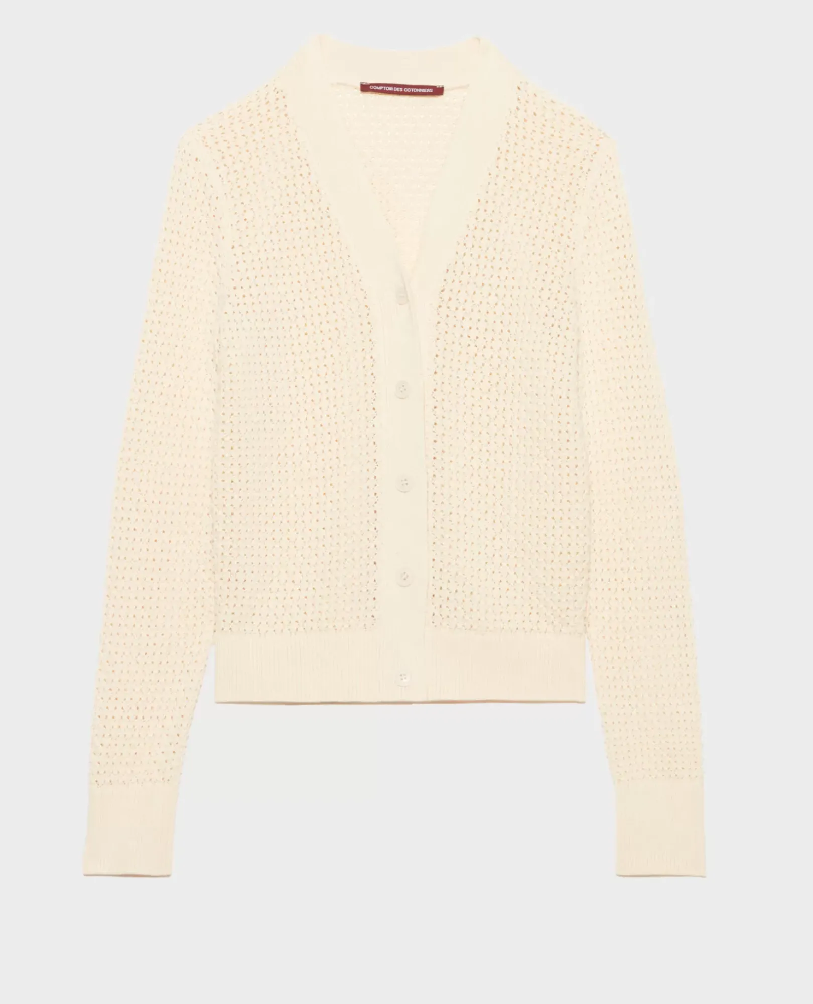 Femme Comptoir des Cotonniers Cardigan Ajoure En Coton