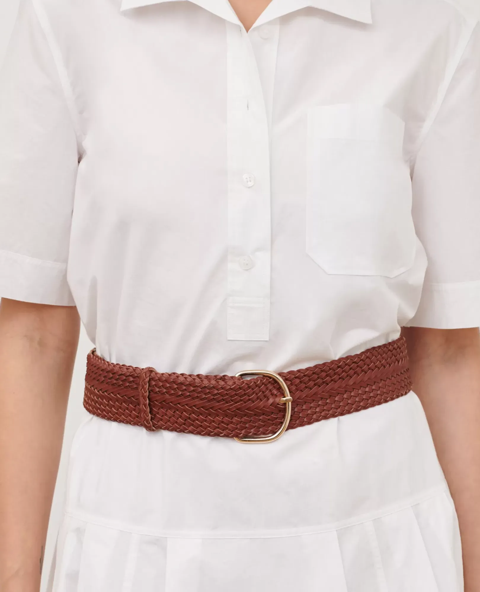 Femme Comptoir des Cotonniers Ceinture Large Tressee En Cuir