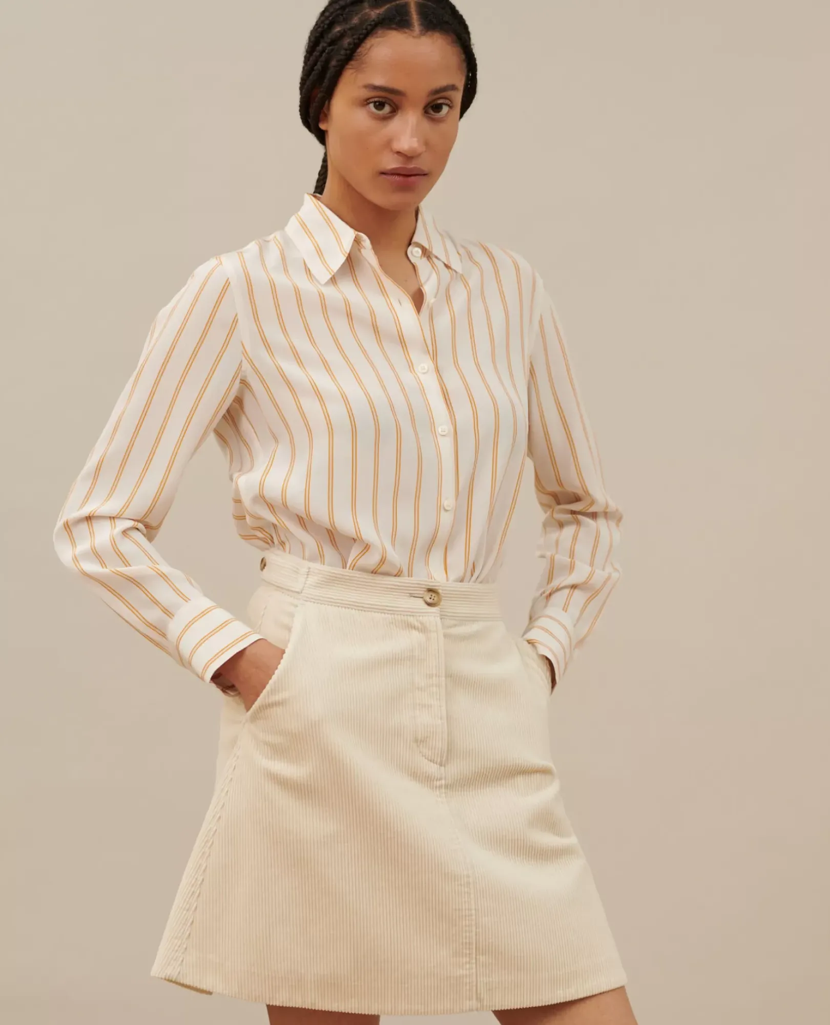 Femme Comptoir des Cotonniers Jupe Courte En Velours Cotele