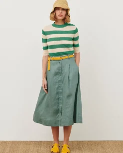 Femme Comptoir des Cotonniers Jupe Midi En Lin