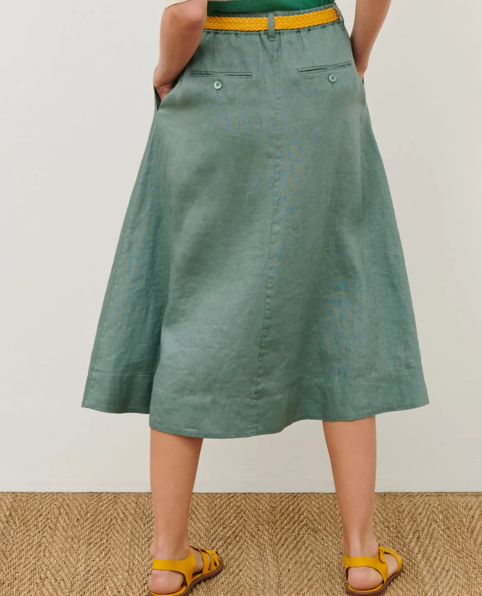 Femme Comptoir des Cotonniers Jupe Midi En Lin