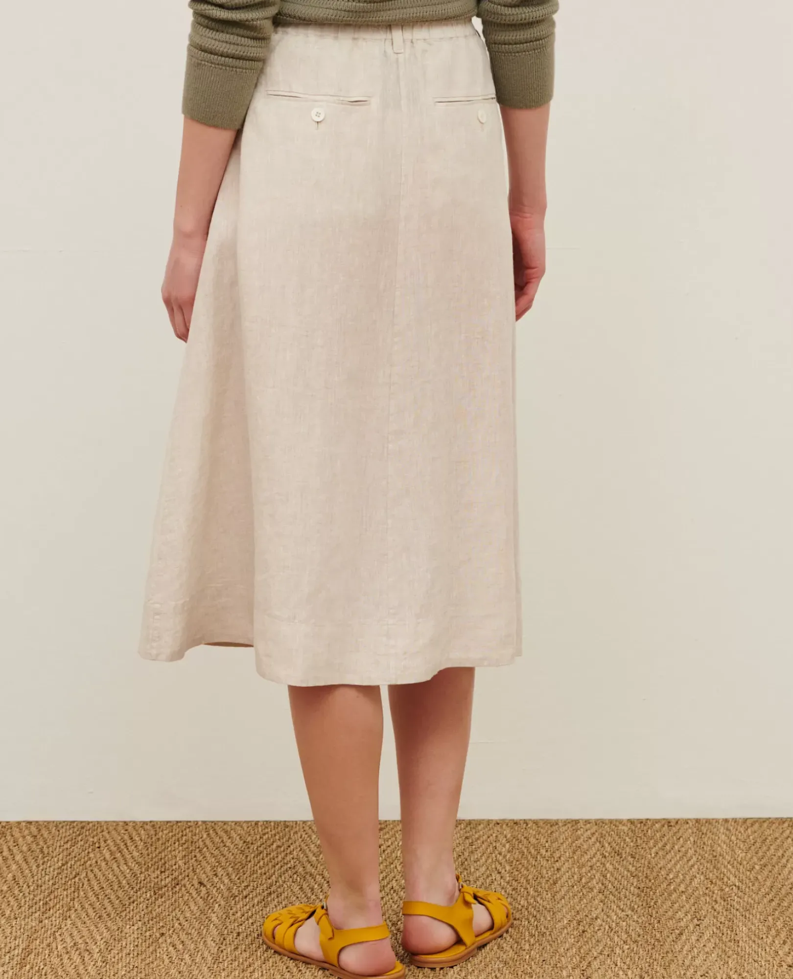 Femme Comptoir des Cotonniers Jupe Midi En Lin