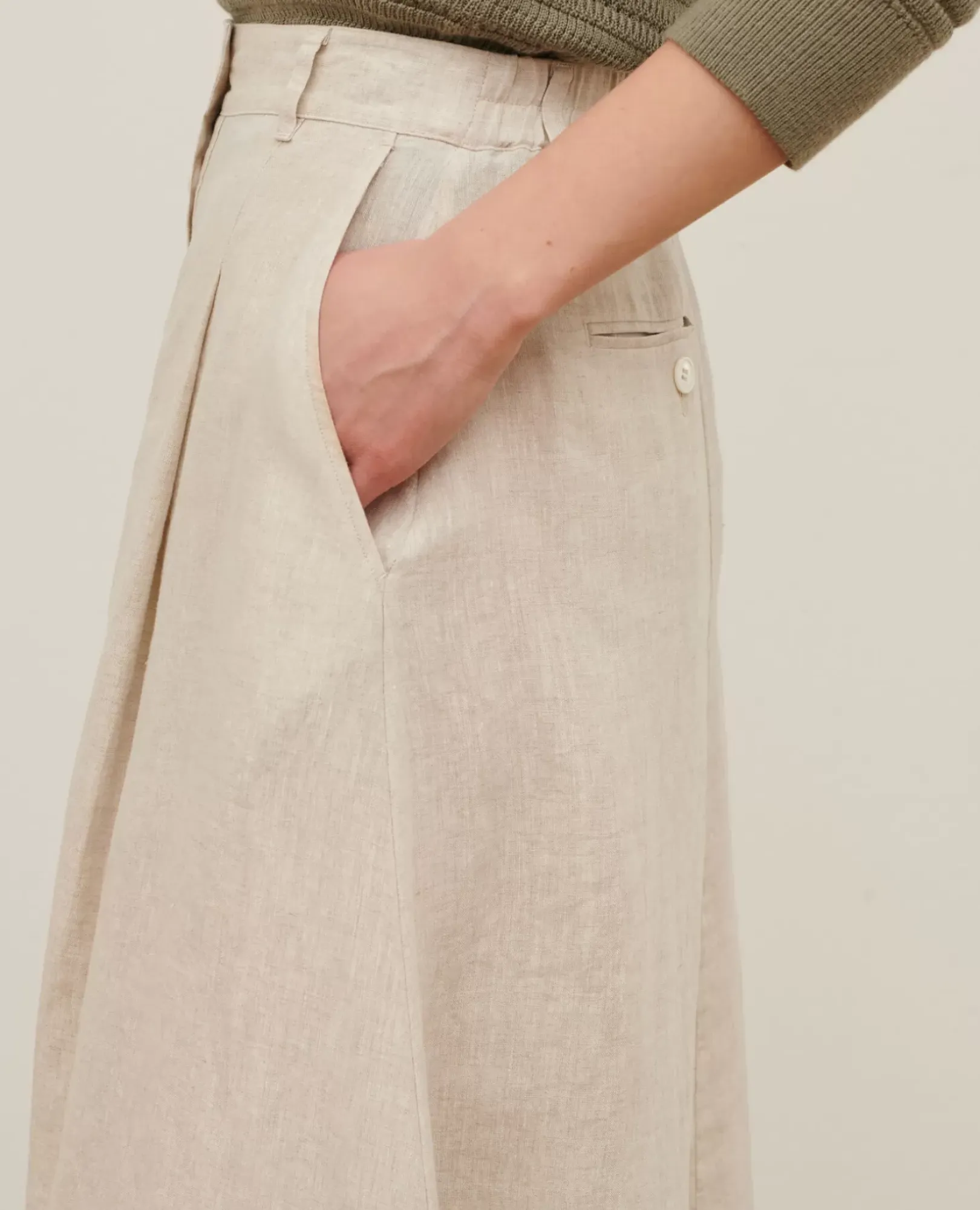 Femme Comptoir des Cotonniers Jupe Midi En Lin