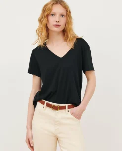 Femme Comptoir des Cotonniers Lea - T-Shirt Fluide Col V