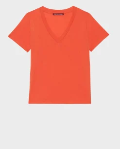 Femme Comptoir des Cotonniers Lea - T-Shirt Fluide Col V