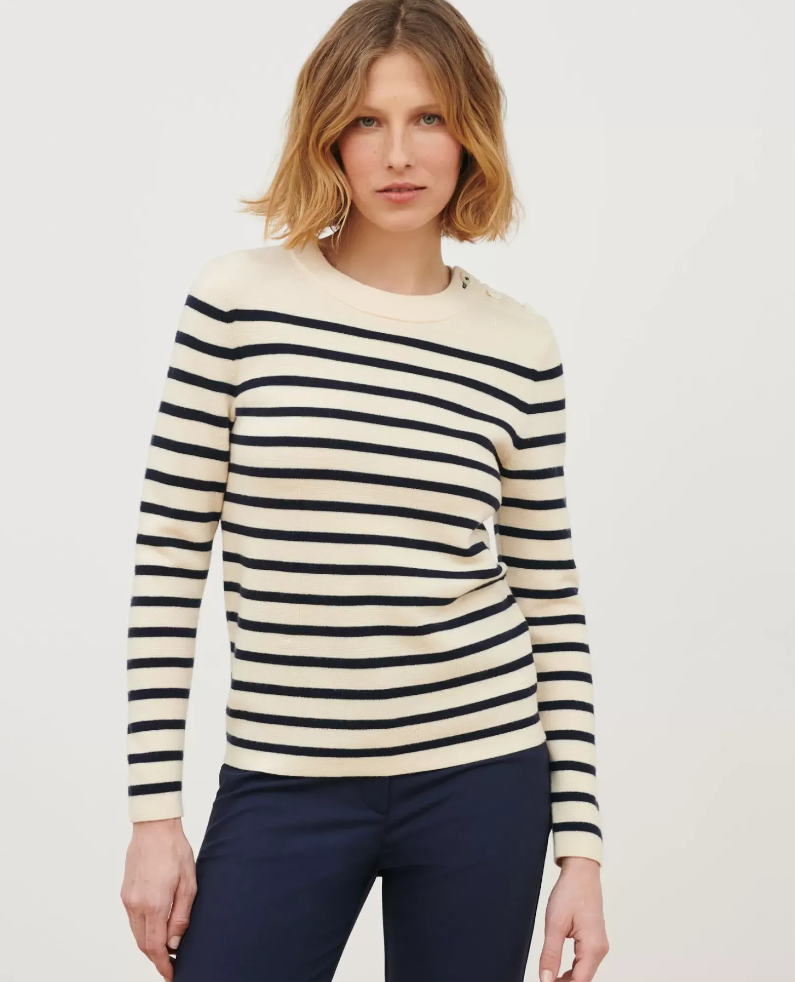 Femme Comptoir des Cotonniers Maddy - Pull Marin En Laine Merinos