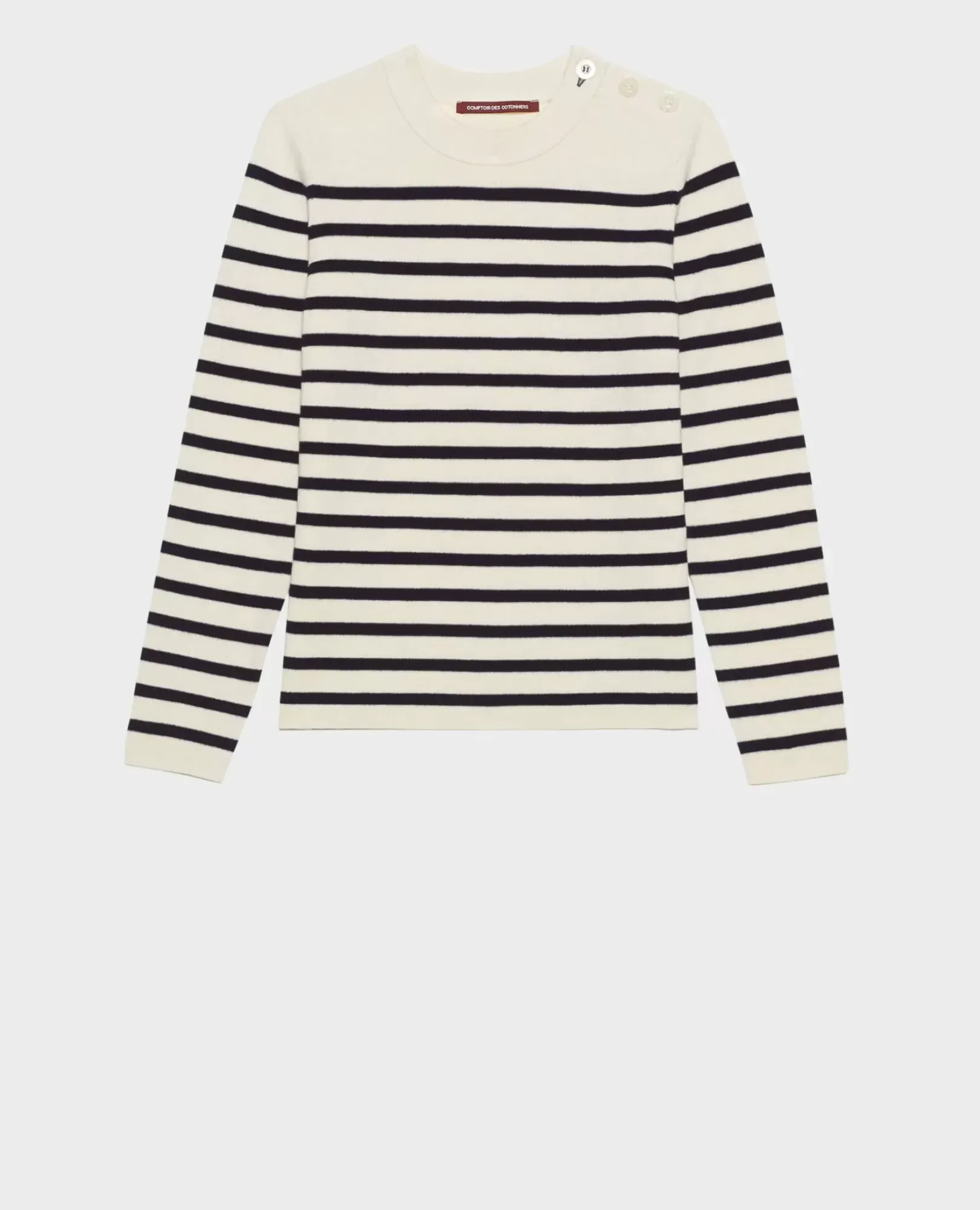 Femme Comptoir des Cotonniers Maddy - Pull Marin En Laine Merinos