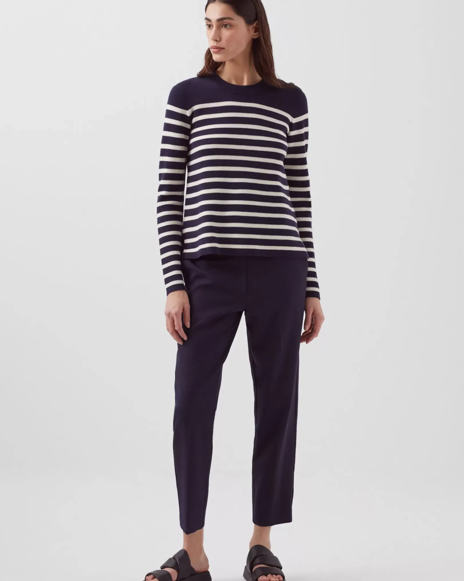 Femme Comptoir des Cotonniers Maddy - Pull Marin En Laine Merinos