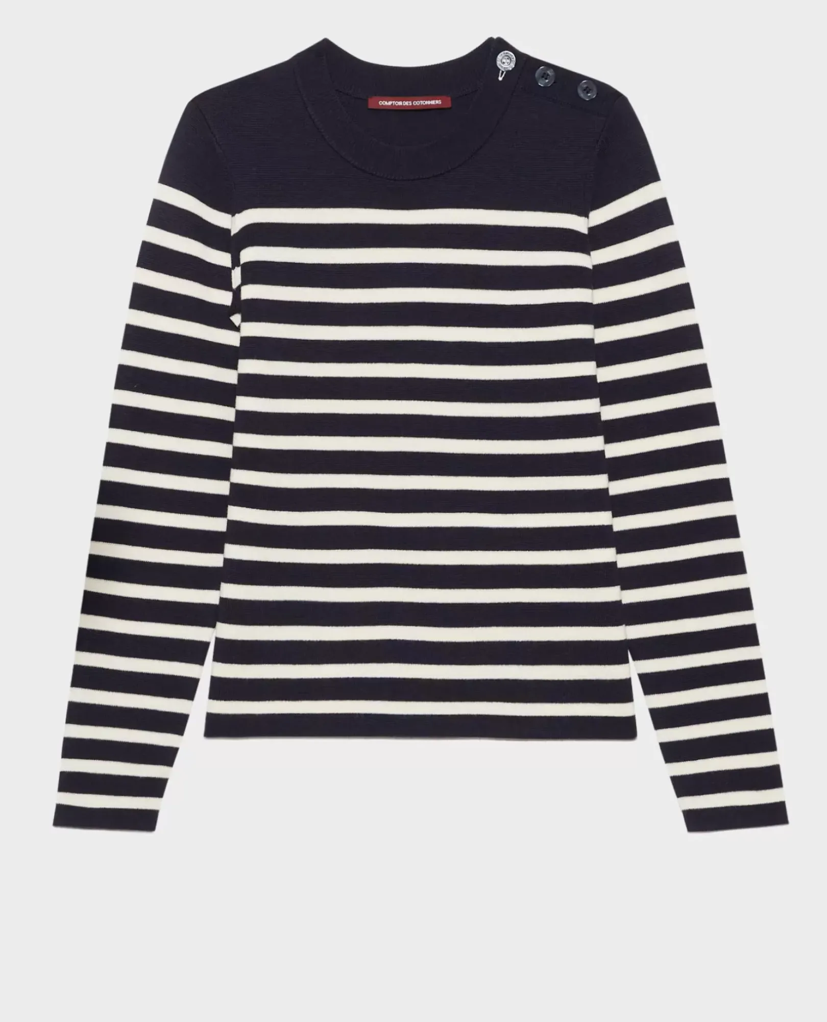 Femme Comptoir des Cotonniers Maddy - Pull Marin En Laine Merinos