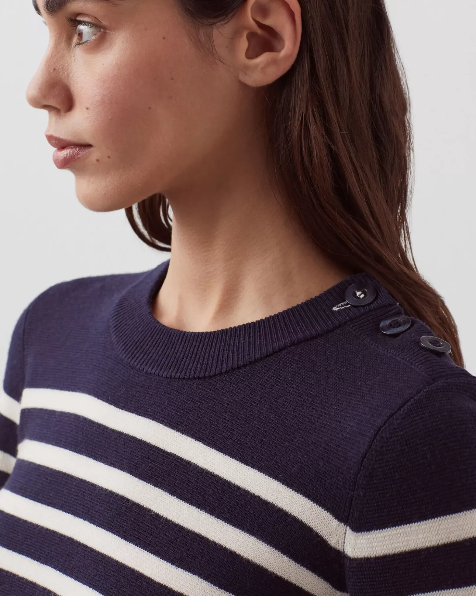 Femme Comptoir des Cotonniers Maddy - Pull Marin En Laine Merinos