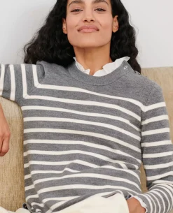 Femme Comptoir des Cotonniers Maddy - Pull Marin En Laine Merinos