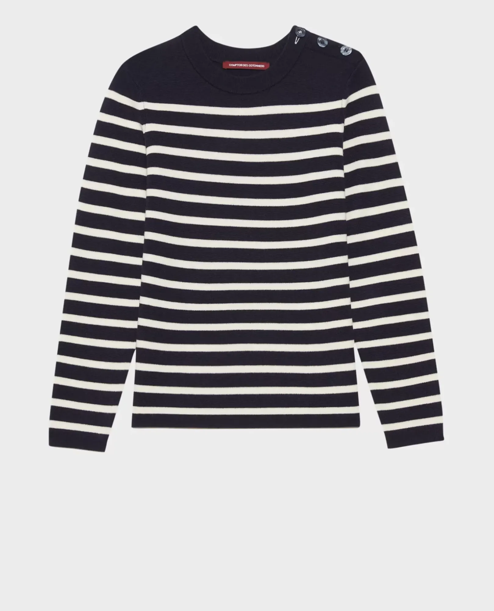 Femme Comptoir des Cotonniers Maddy - Pull Marin En Laine Merinos