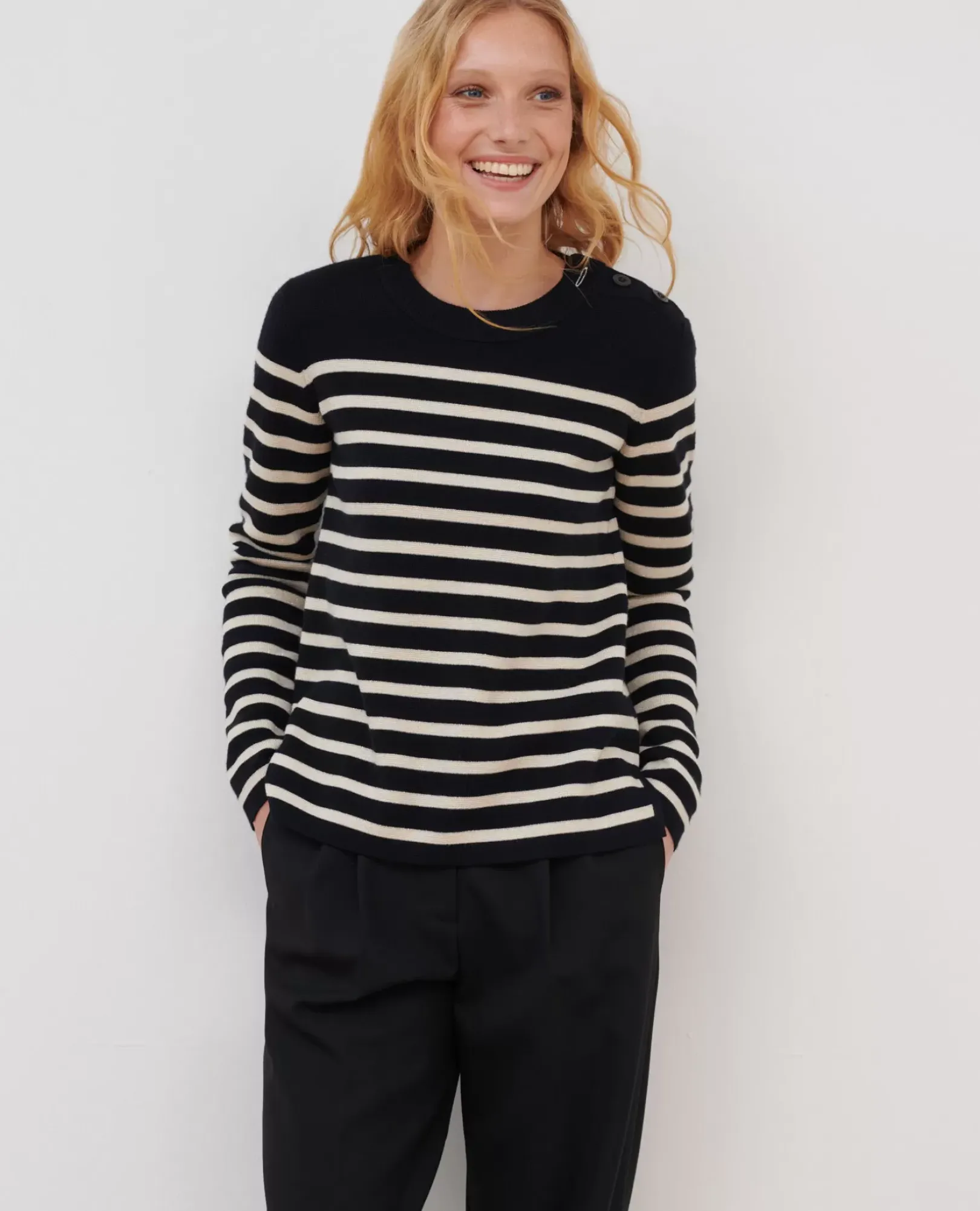 Femme Comptoir des Cotonniers Maddy - Pull Marin En Laine Merinos