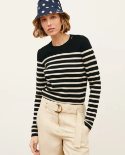 Femme Comptoir des Cotonniers Maddy - Pull Marin En Laine Merinos