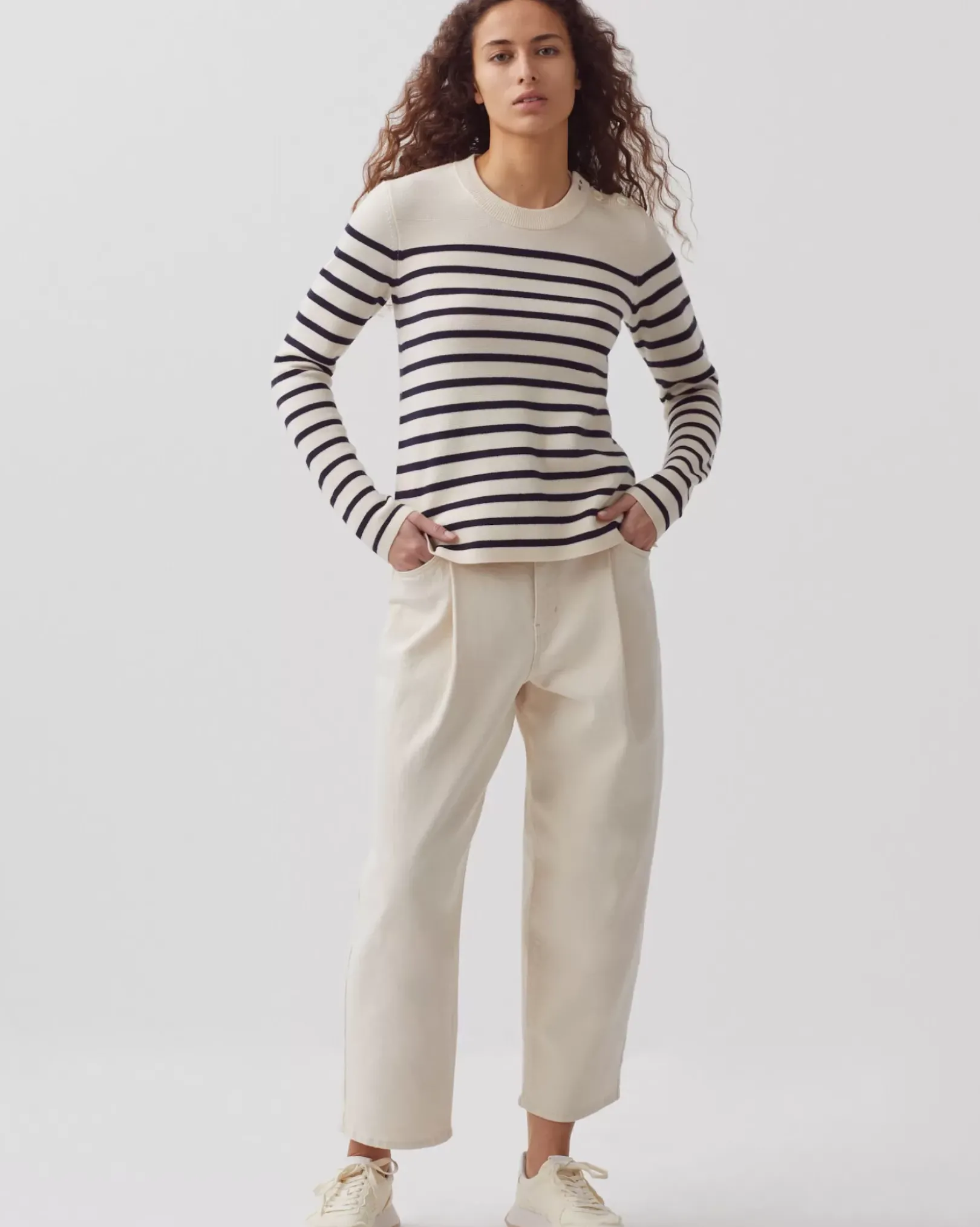 Femme Comptoir des Cotonniers Maddy - Pull Marin En Laine Merinos