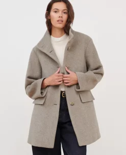 Femme Comptoir des Cotonniers Manteau Court En Laine Melangee