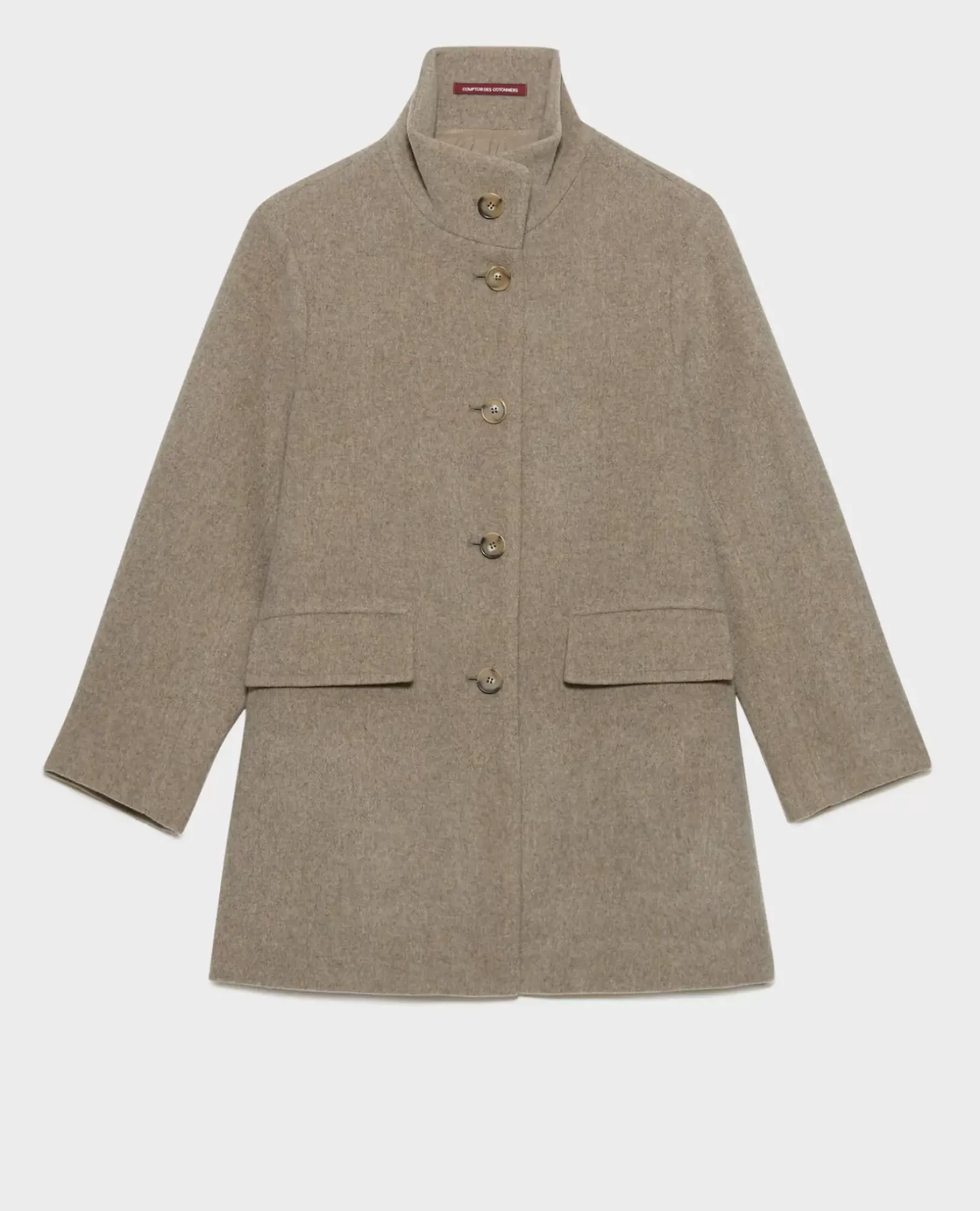 Femme Comptoir des Cotonniers Manteau Court En Laine Melangee