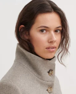 Femme Comptoir des Cotonniers Manteau Court En Laine Melangee