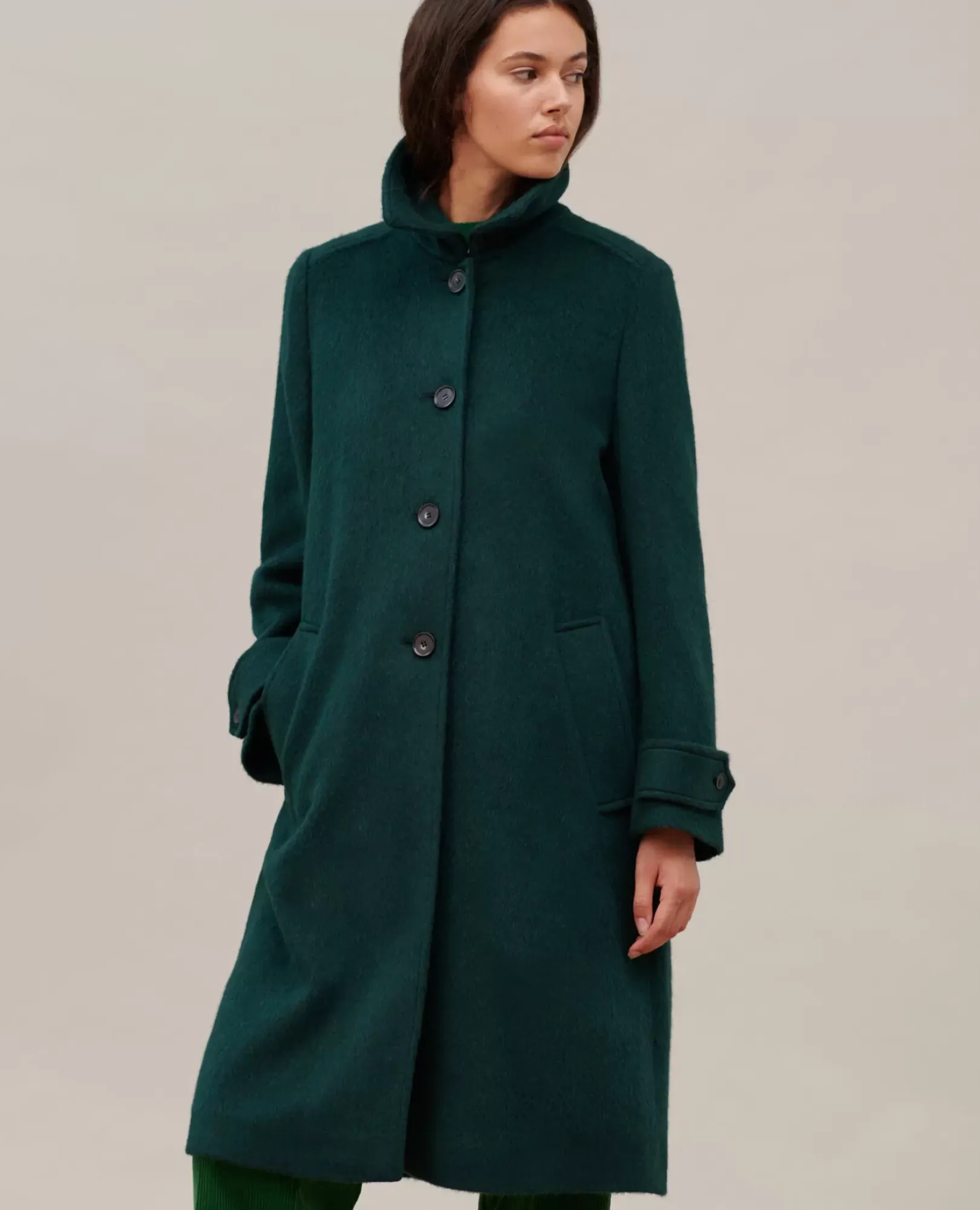 Femme Comptoir des Cotonniers Manteau Droit Laine Texturee