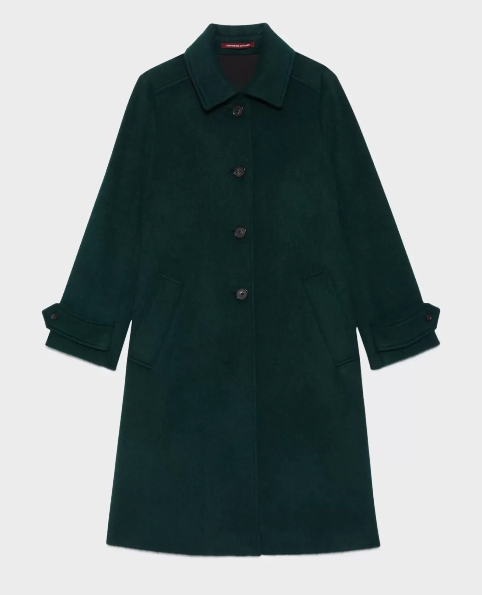 Femme Comptoir des Cotonniers Manteau Droit Laine Texturee