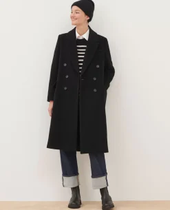 Femme Comptoir des Cotonniers Manteau Long En Laine Melangee