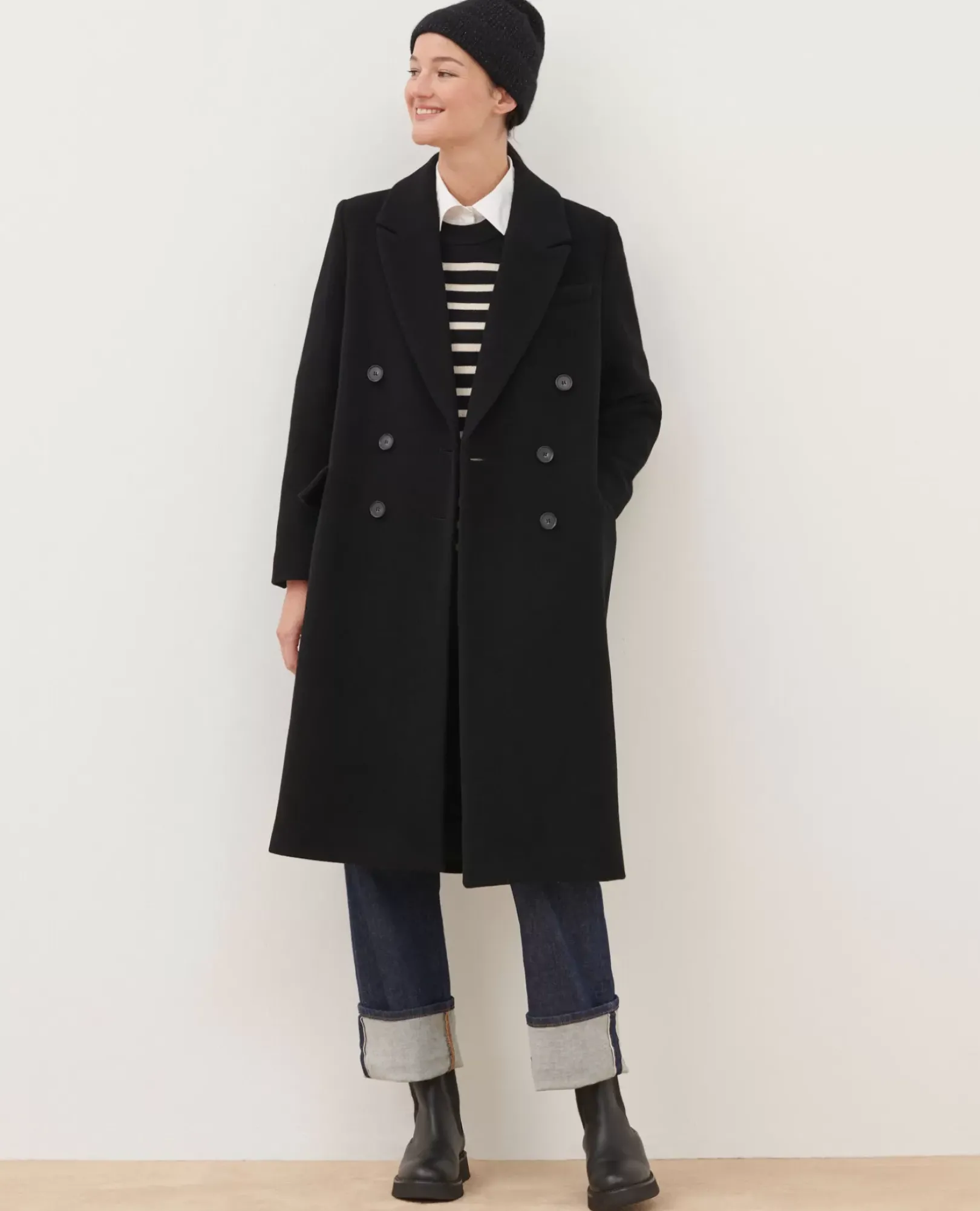Femme Comptoir des Cotonniers Manteau Long En Laine Melangee