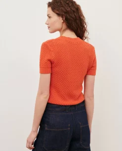 Femme Comptoir des Cotonniers Pull A Manches Courtes En Coton