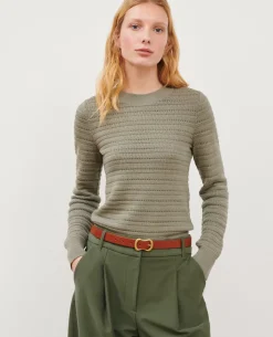 Femme Comptoir des Cotonniers Pull Ajoure En Laine Merinos