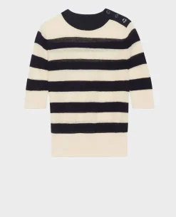Femme Comptoir des Cotonniers Pull Manches Courtes En Lin