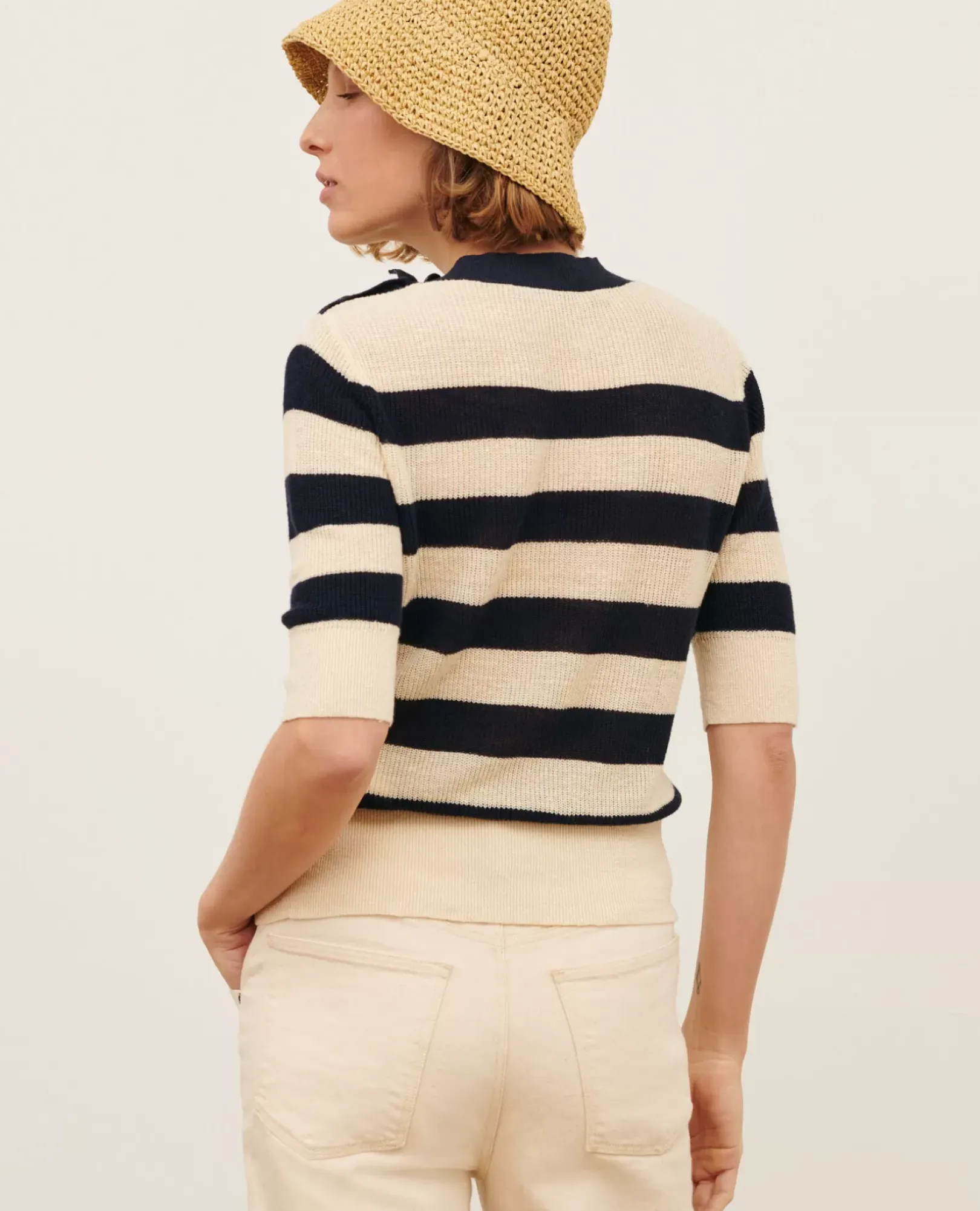 Femme Comptoir des Cotonniers Pull Manches Courtes En Lin
