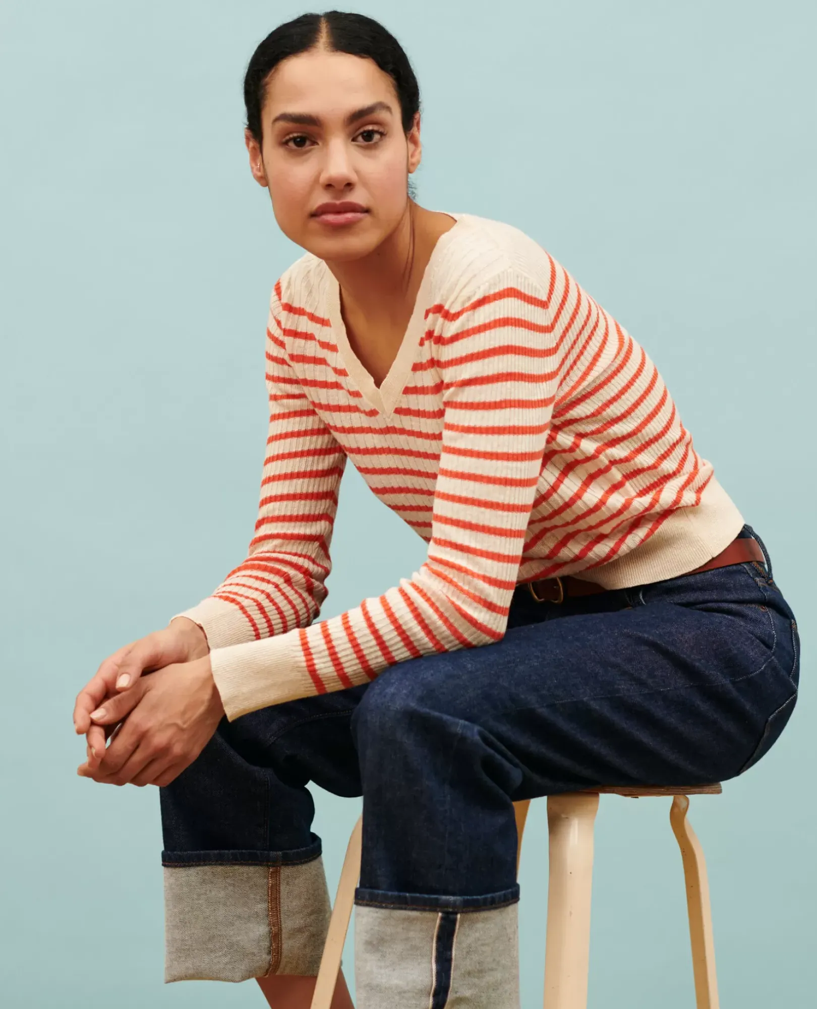 Femme Comptoir des Cotonniers Pull Mariniere En Lin
