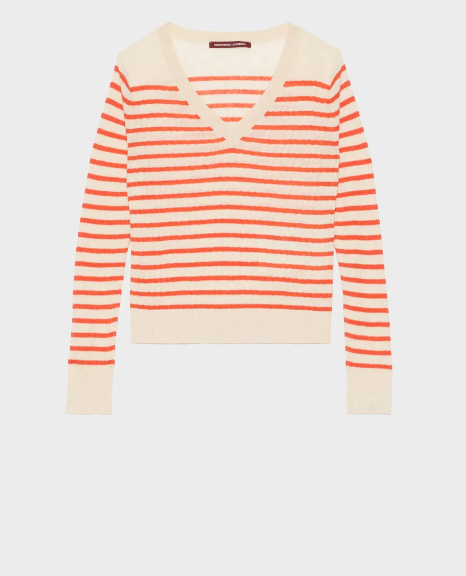Femme Comptoir des Cotonniers Pull Mariniere En Lin