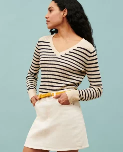 Femme Comptoir des Cotonniers Pull Mariniere En Lin