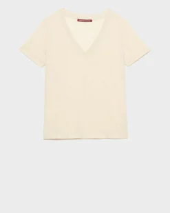 Femme Comptoir des Cotonniers Sarah - T-Shirt Col V En Lin